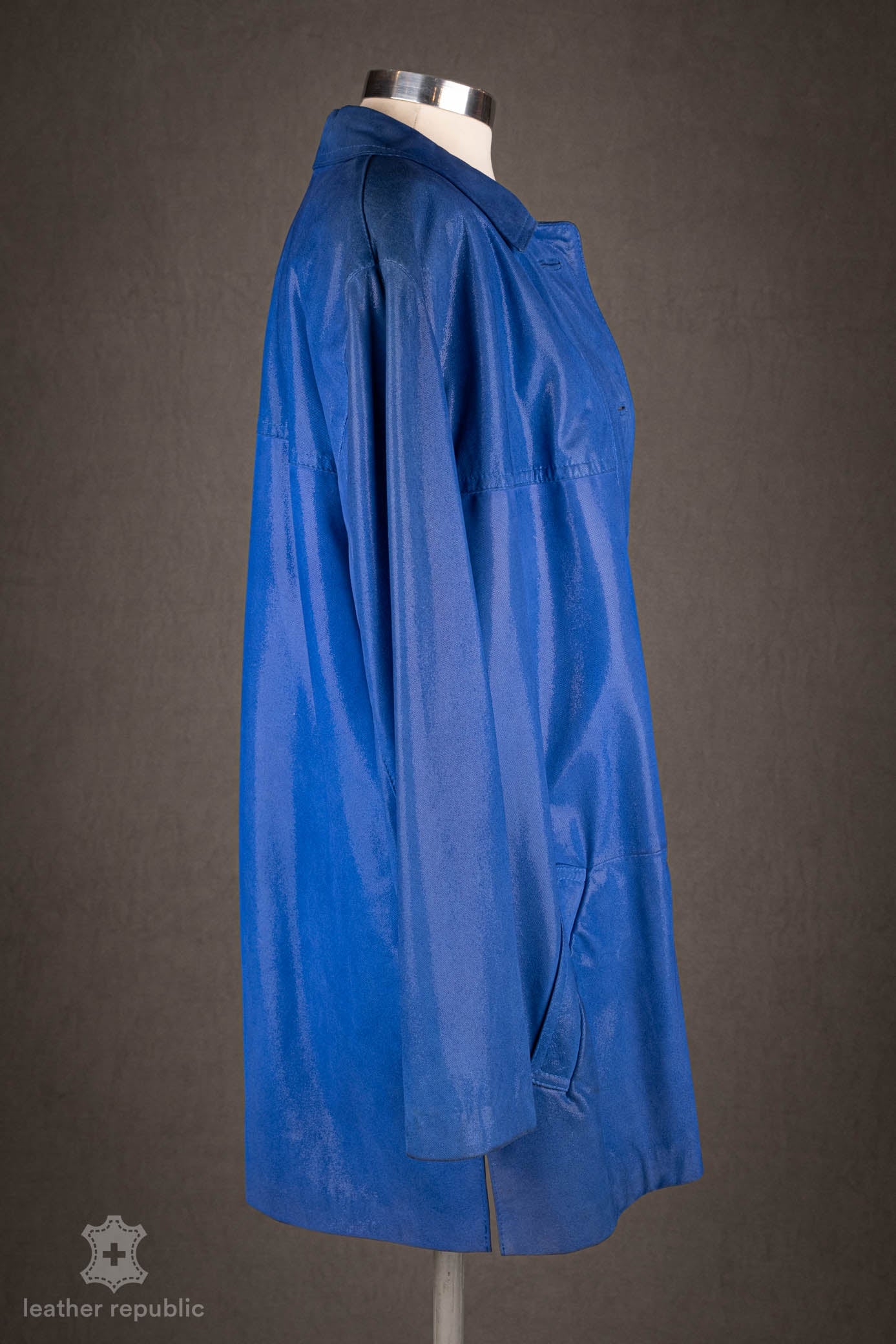 Damen Lederjacke (Lammleder), blau, Grösse 40/L